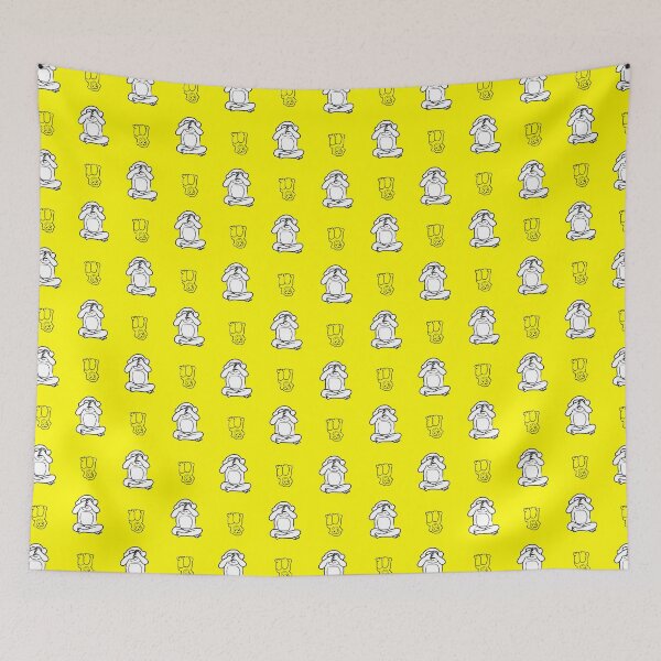 Item preview, Yellow monkey pattern with covered eyes designed and sold by marufemia.