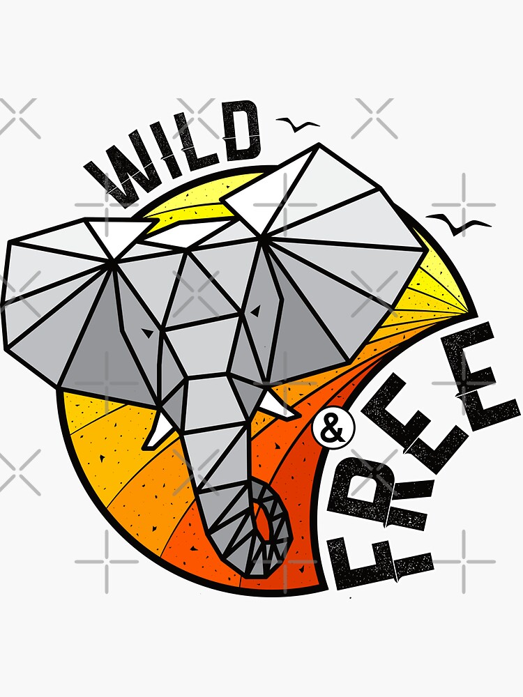 "Elephant Wild and Free" Sticker for Sale by Anderleao | Redbubble