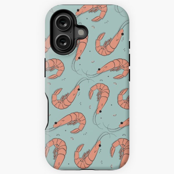 Vista previa del artículo con la obra «Gambas Camarones kawaii de patrones sin fisuras», diseñado y vendido por Milatoo.
