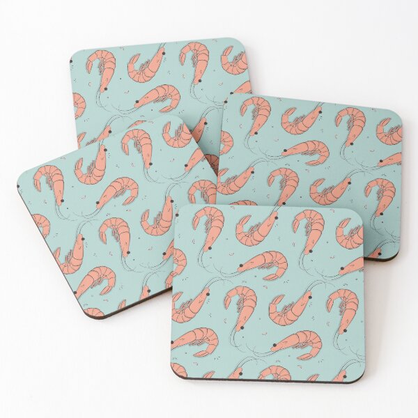 Item preview, Prawn Shrimps kawaii seamless pattern  designed and sold by Milatoo.