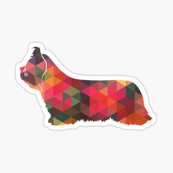 Skye Terrier Dog Colorful Geometric Silhouette Multi Sticker