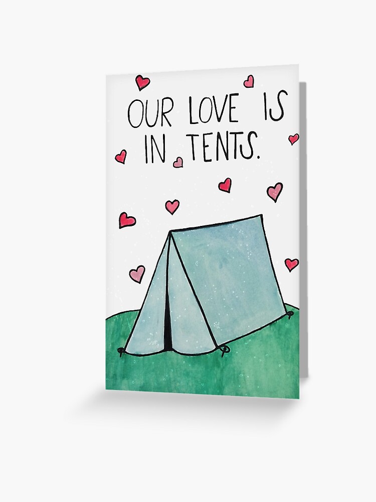 Thumbnail 1 of 2, Greeting Card, Our Love is Intense (In tents) designed and sold by karliwebster.