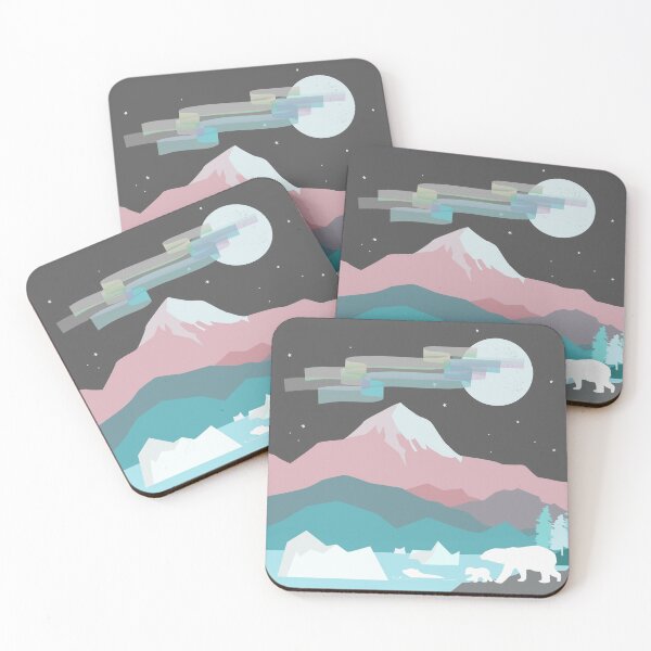 Item preview, Glacier Bay - Polar Ice Region with Aurora Lights & Polar Bears designed and sold by LouiseFranksArt.