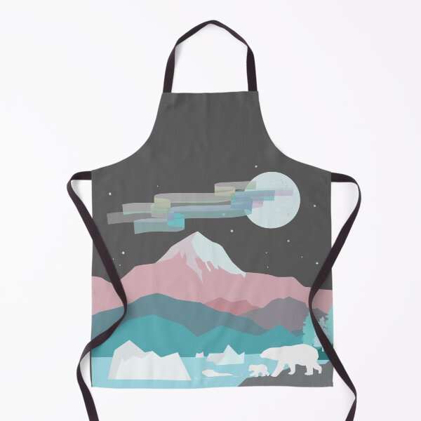 Item preview, Glacier Bay - Polar Ice Region with Aurora Lights & Polar Bears designed and sold by LouiseFranksArt.