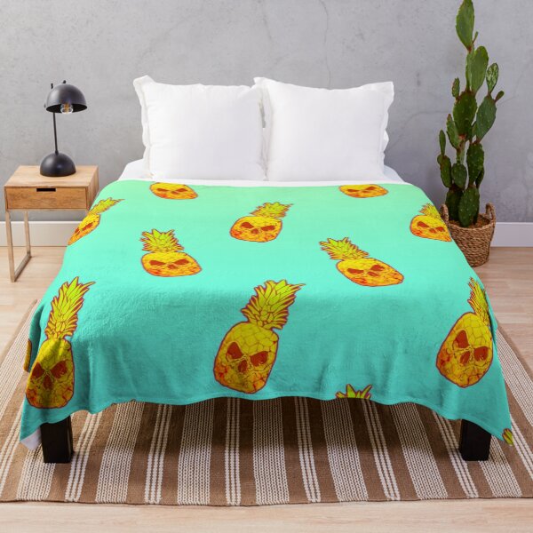 Item preview, Teal Mint Pineapple Skull Pattern designed and sold by BoneArtPetite.