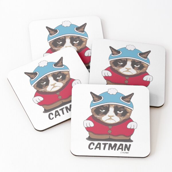 catman chunk Coasters (Set of 4)