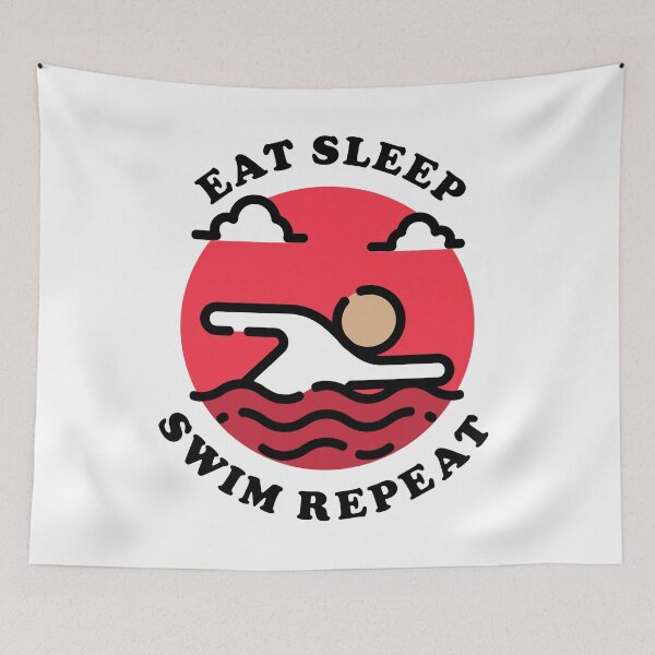 Item preview, Eat Sleep Swim Repeat designed and sold by vibrantyy.