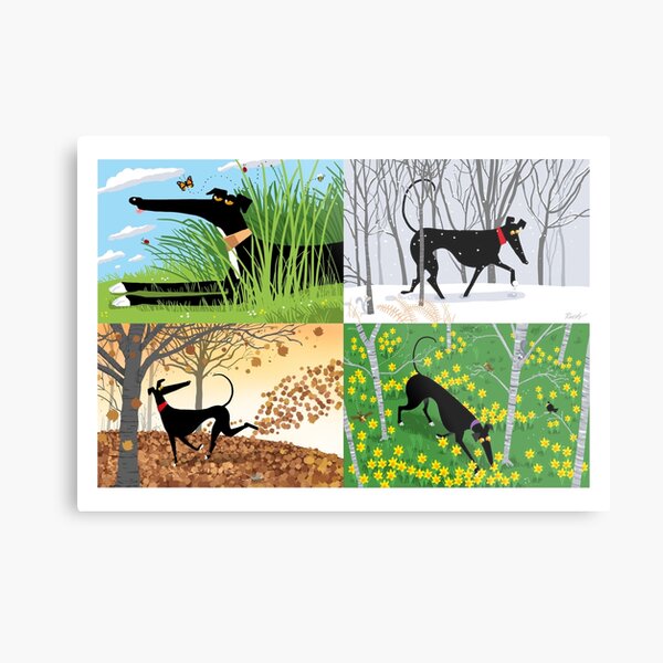 Hound Seasons Metal Print