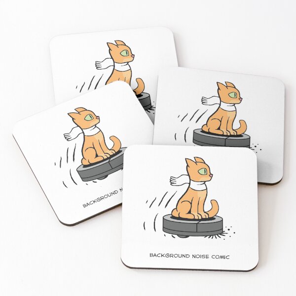 Item preview, Cat on a Robot Vacuum! designed and sold by Background Noise Comic.