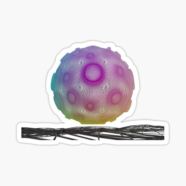 Aperçu de l'œuvre Lune colorée pastel 3D (wireframe) créée et vendue par Eric de Tilly.