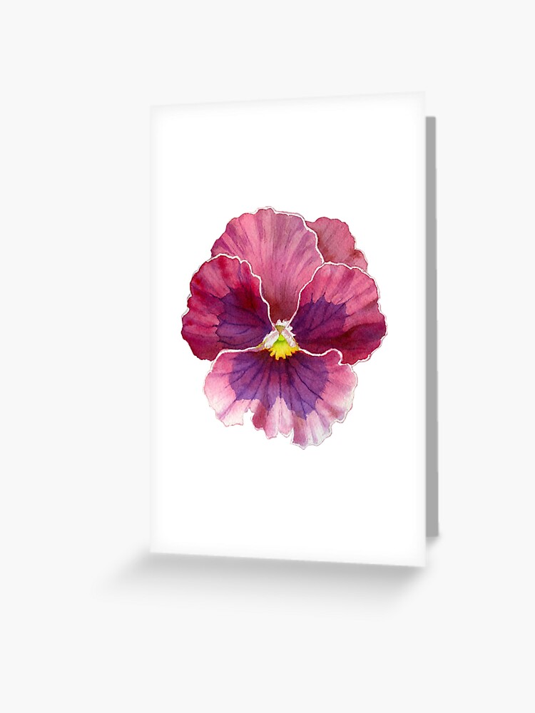 Tarjetas de felicitación «Flor de pensamiento rojo - Arte botánico de  acuarela» de annabucciarelli | Redbubble