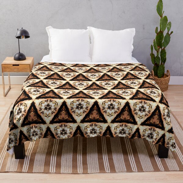 Item preview, THOUTMOSIS 3 pattern oriental triangles pyramids golden gold brown marron sun designed and sold by dragonemma.