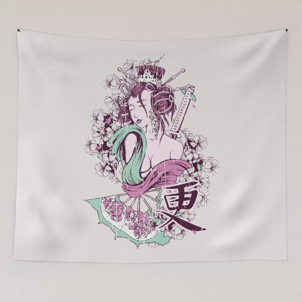 Item preview, Samurai Women Tattoo Style Art designed and sold by ER-DESIGNS.