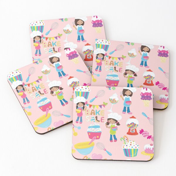 Item preview, Bake Sale kids lolly and cake cooking print pink base designed and sold by Dance Vibes: Blingit Studios.