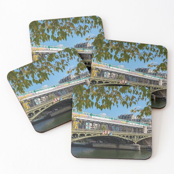 Item preview, Metro with graffiti on Bir-Hakeim bridge in Autumn - Paris designed and sold by Ulysse Pixel.