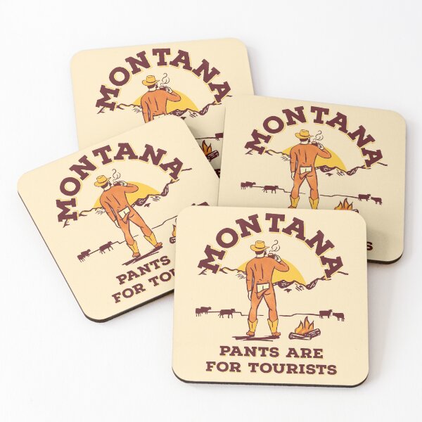 Item preview, Montana: Pants Are For Tourists. Funny & Cool Retro Cowboy Shirt Gift Idea For Men designed and sold by The Whiskey Ginger Design Shop.