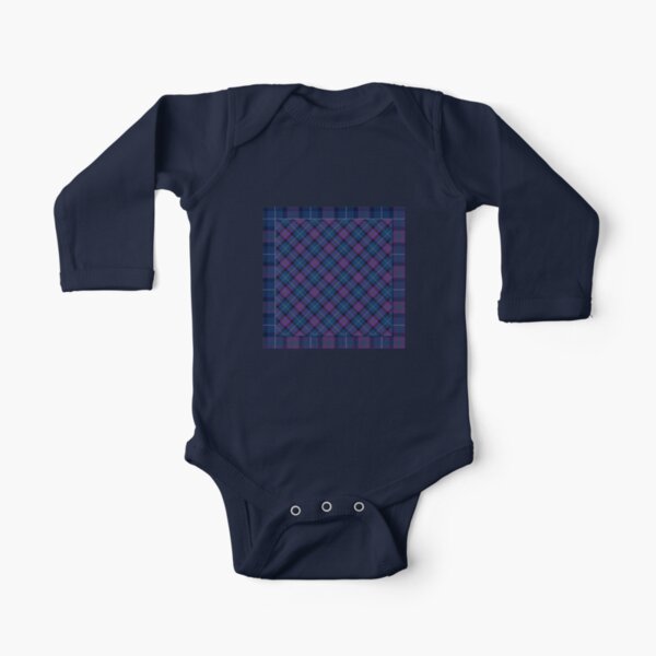 Teal & Orchid Plaid Long Sleeve Baby One-Piece