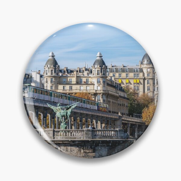 Item preview, Metro with graffiti on Bir-Hakeim bridge in Autumn - Paris designed and sold by Ulysse Pixel.