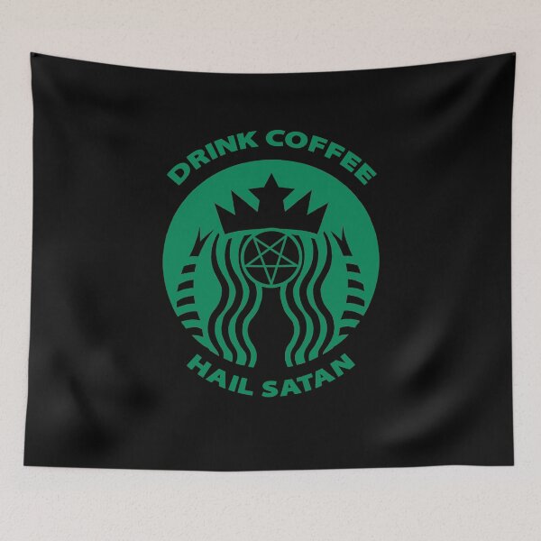 Item preview, Drink Coffee Hail Satan Black Star designed and sold by LuckyGypsies.