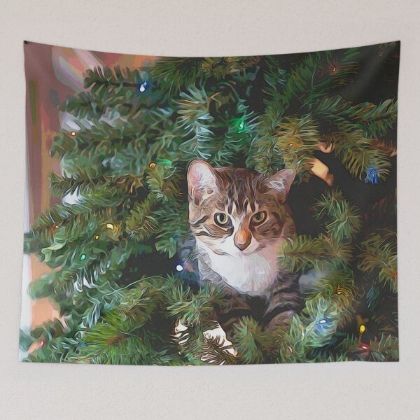 Item preview, Cat in Christmas Tree designed and sold by Gordon Nelson.