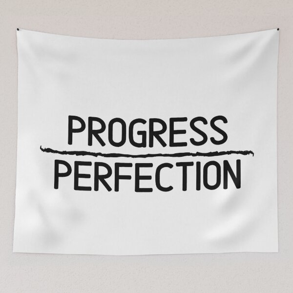 Item preview, Progress over perfection motivational quote BLACK TEXT designed and sold by JustAMillenial -.