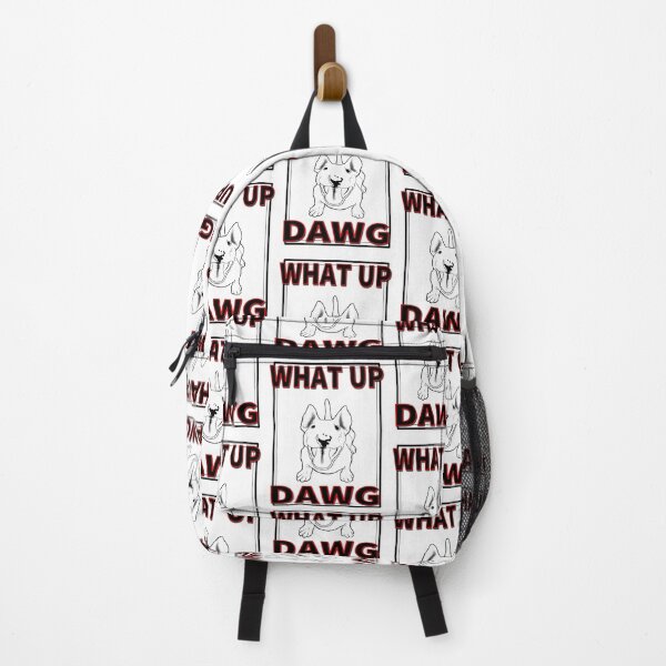 Item preview, What Up Dawg, What's Up dog, smiling happy dog, looking up designed and sold by ronnieyoung.