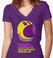 Protein Pills Women's Fitted V-Neck T-Shirt