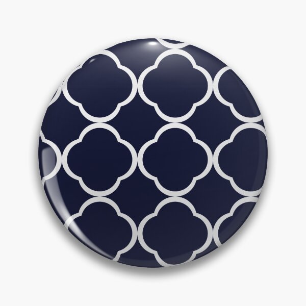 Item preview, Navy blue quatrefoil lattice pattern. Moroccan tile pattern. Nautical geometric pattern. designed and sold by ArtBIU.