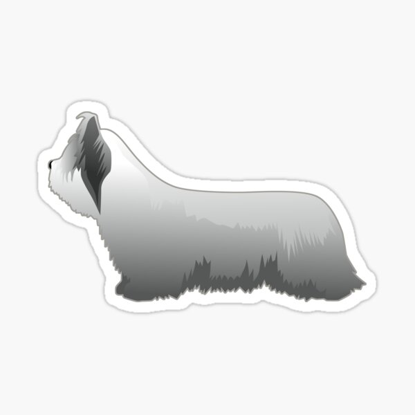 Skye Terrier Dog Basic Breed Silhouette Sticker