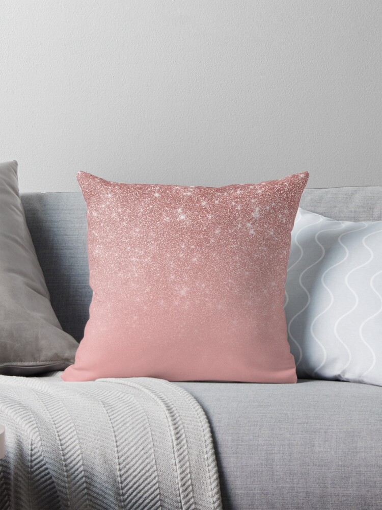 Glam Rose Gold Pink Luxury Gradient Pillow for Sale by julieerindesign Redbubble