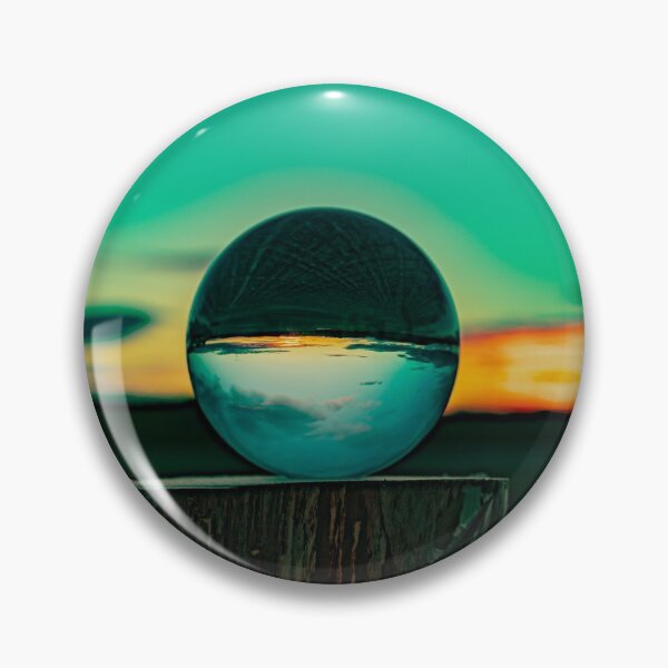 Item preview, Blue green Michigan sunset with in lensball designed and sold by Joshua Satterlee.