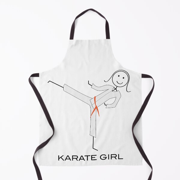 Funny Womens Orange Belt Karate, Girls Karate Gift Apron