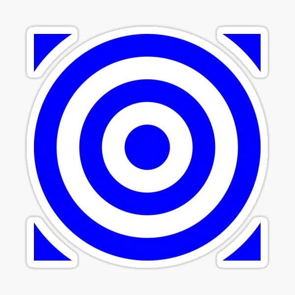 "Blue Bullseye on Black Background" Sticker for Sale by Greenwood2112