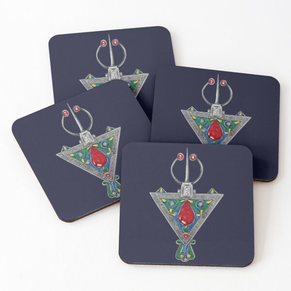 Item preview, Watercolor Amazigh Fibula - Tazerzit designed and sold by purelymoroccan.