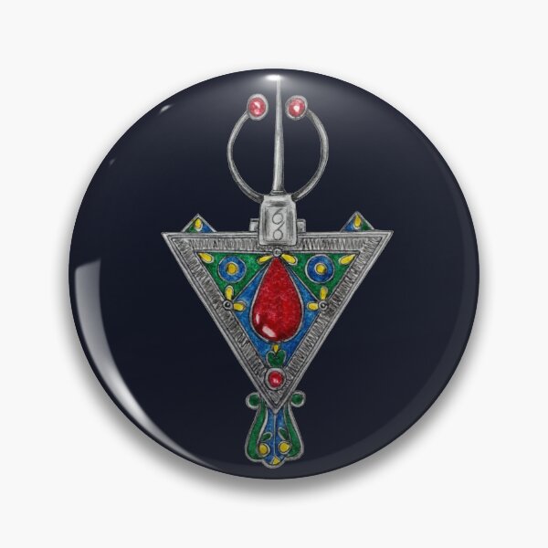 Item preview, Watercolor Amazigh Fibula - Tazerzit designed and sold by purelymoroccan.
