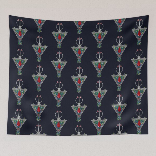Item preview, Watercolor Amazigh Fibula - Tazerzit designed and sold by purelymoroccan.