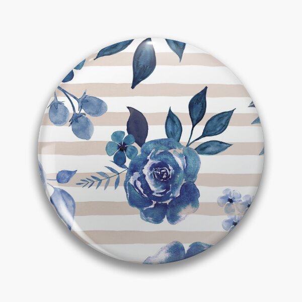 Item preview, Hamptons Style Navy and Beige Floral designed and sold by Anne-Marie Bloor.