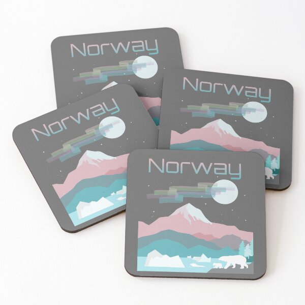 Item preview, Norway - Polar Ice Region with Aurora Lights & Polar Bears designed and sold by LouiseFranksArt.