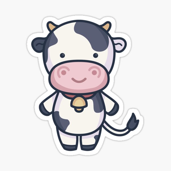 Vista previa del artículo con la obra «Vacas Kawaii Blanco», diseñado y vendido por Coder-T.