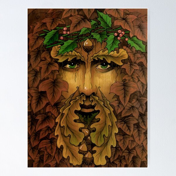 Pagan King' green man wall plaque © - green