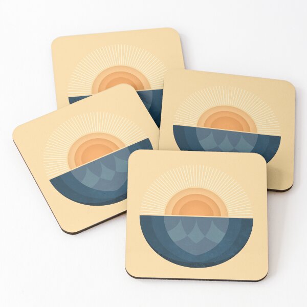 Item preview, Ocean sunset abstract illustration designed and sold by Avva Creations.