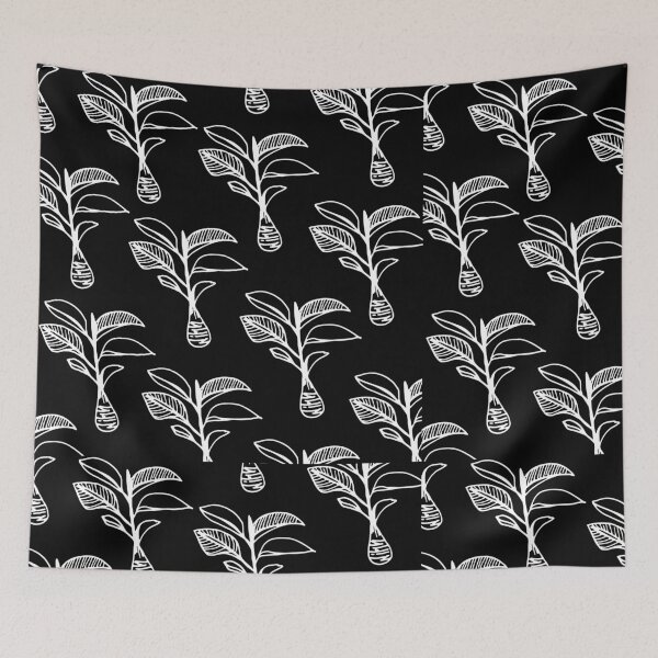 Item preview, tropical plant hawaii aloha print black and white designed and sold by maplunk.