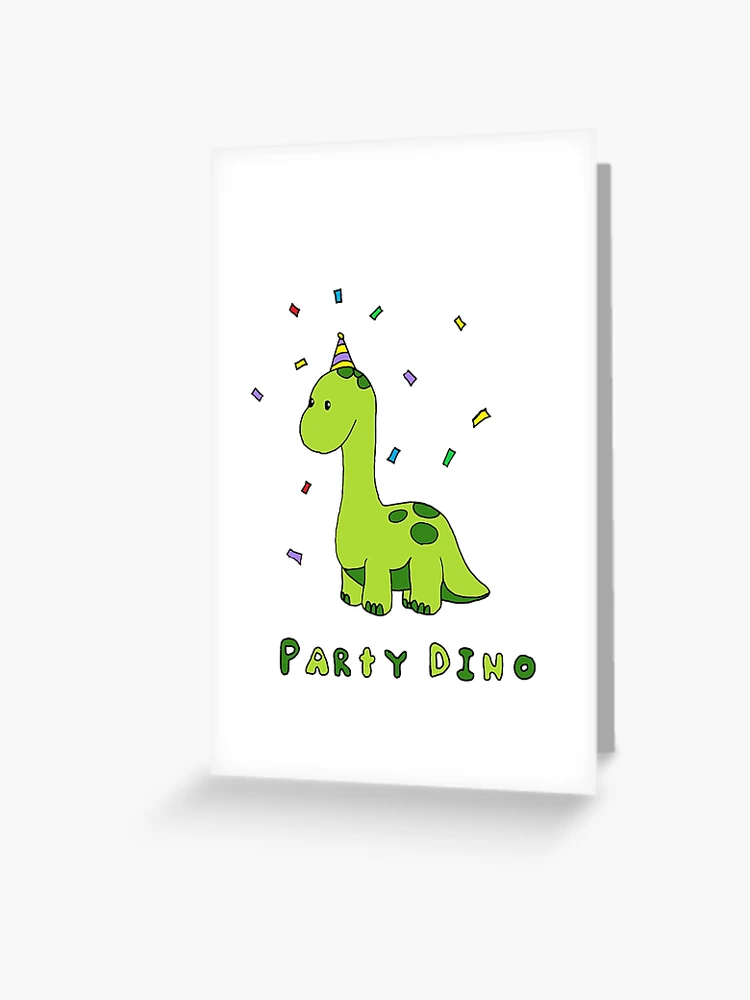 Chrome Dino Party Time Greeting Card