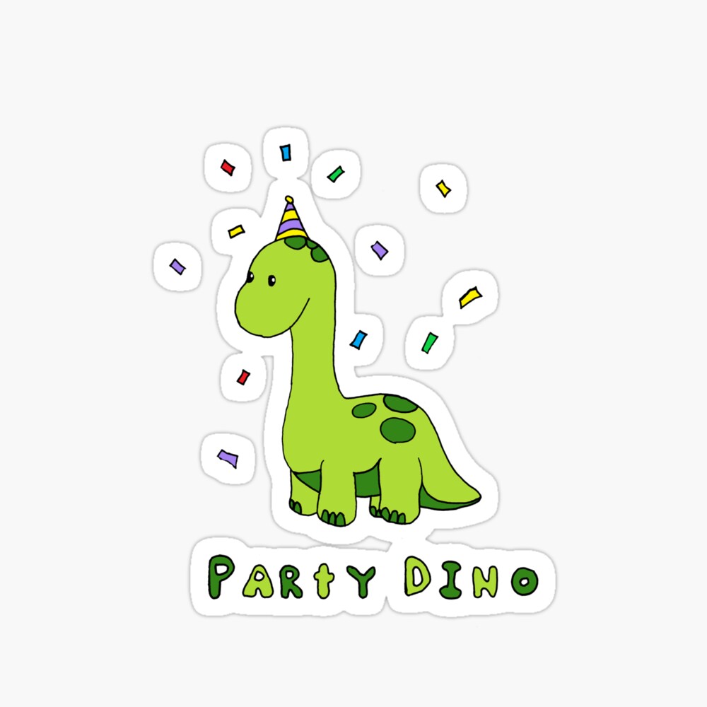 Chrome Dino Party Time Greeting Card