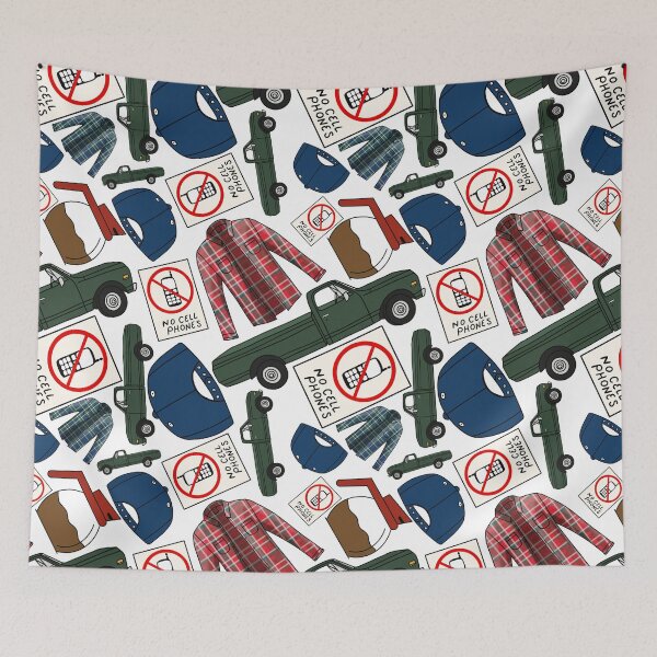 Item preview, Lukes Flannel Shirt Fan Pattern Icons All Over Print White Pack designed and sold by Sunny Collections.