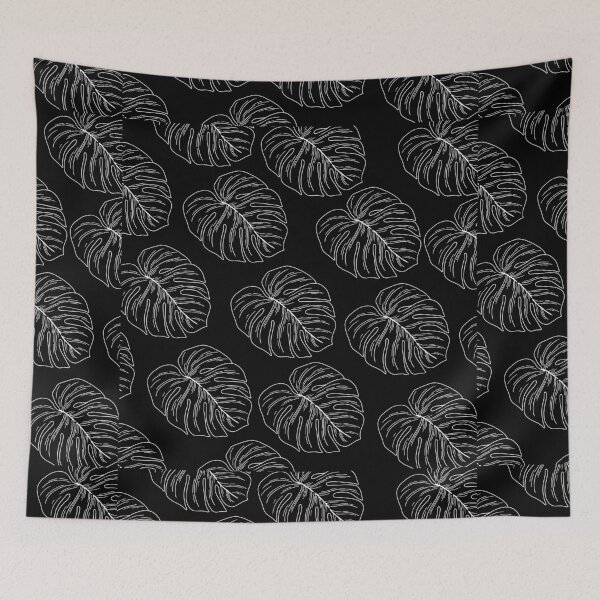 Item preview, monstera tropical plant hawaii aloha print black and white designed and sold by maplunk.