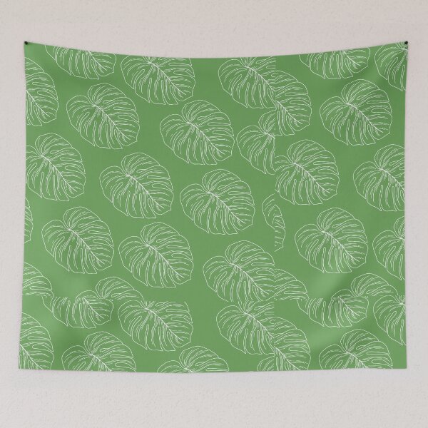 Item preview, monstera tropical plant hawaii aloha print green and white designed and sold by maplunk.
