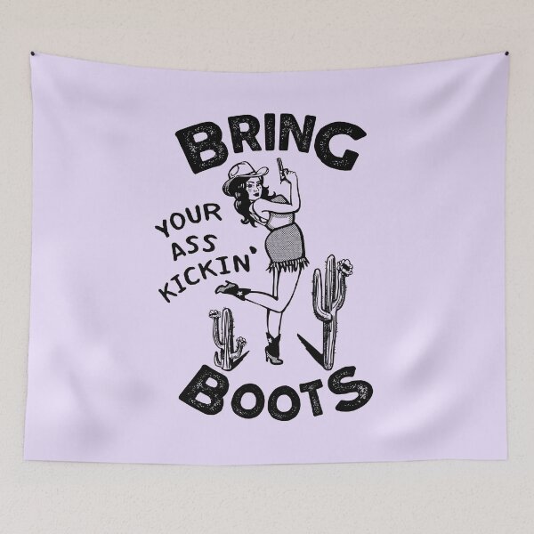 Item preview, Bring Your Ass Kicking Boots. Cool Retro Cowgirl Shirt Design. Great Gift Idea For Women! designed and sold by The Whiskey Ginger Design Shop.