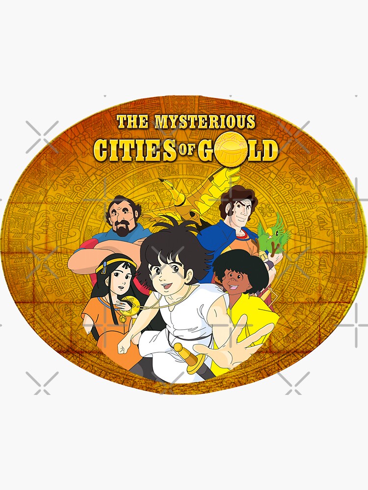 Cities of Gold - 80s animated cartoon retro anime Sticker for Sale by  Angela Dell'Arte