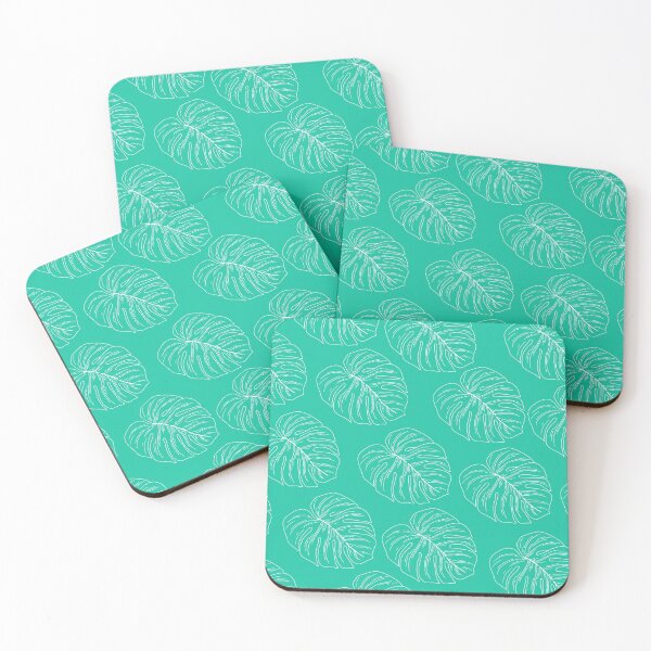 Item preview, monstera tropical plant hawaii aloha print bright blue and white designed and sold by maplunk.
